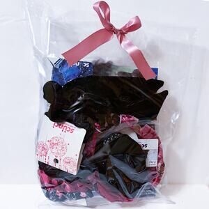 Huge Hair Accessory Lot Velvet Headband Satin Bow & Fabric Scrunchies Hair Ties